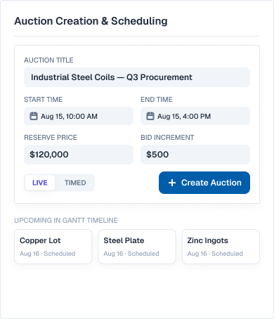 Auction Creation & Scheduling