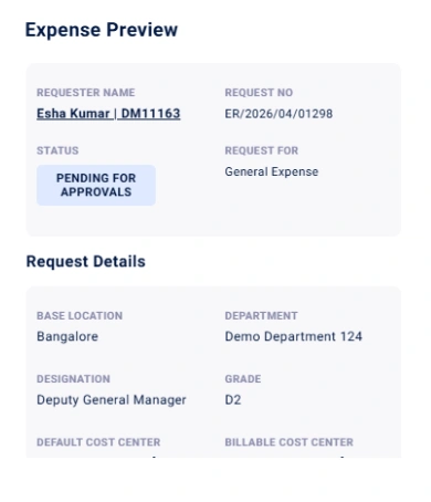 Preview Expense Before Submission